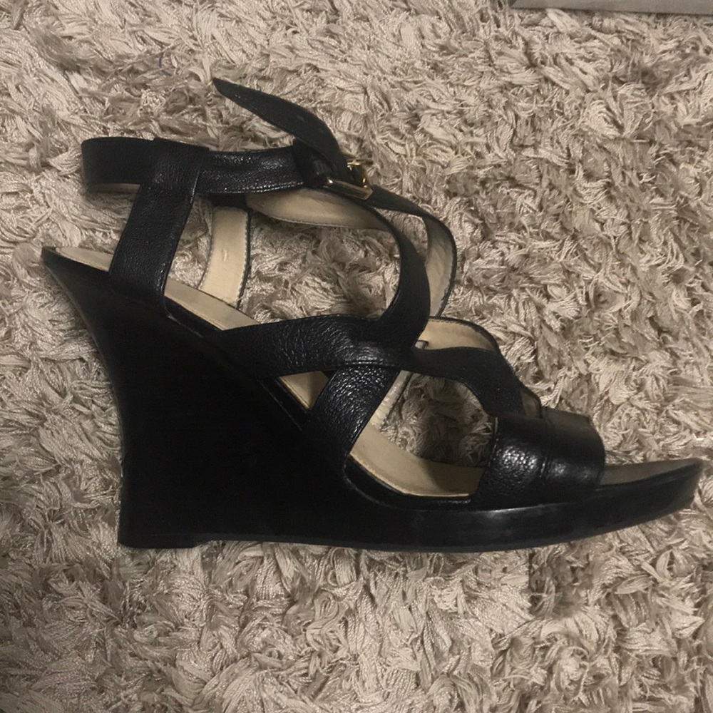 Nine West - Showntell Black Wedge Sandal
